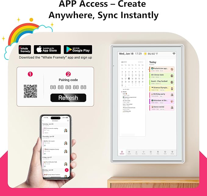 Smart Digital Calendar 21.5 Inch - Electronic Wall Calendars Chore Chart, FHD Interactive Touchscreen Family Planner, Task Rewards and Meal Planner with Weekly/Monthly Family Home Organization