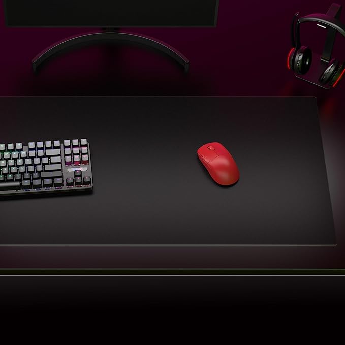 Pulsar - Superglide Premium Glass Mouse Pad XXL ALUMINO-Silicate Glass Surface Anti-Slip Fully Molded high-Density Silicone Rubber 38.5in x 16.5in (XXL, Black)