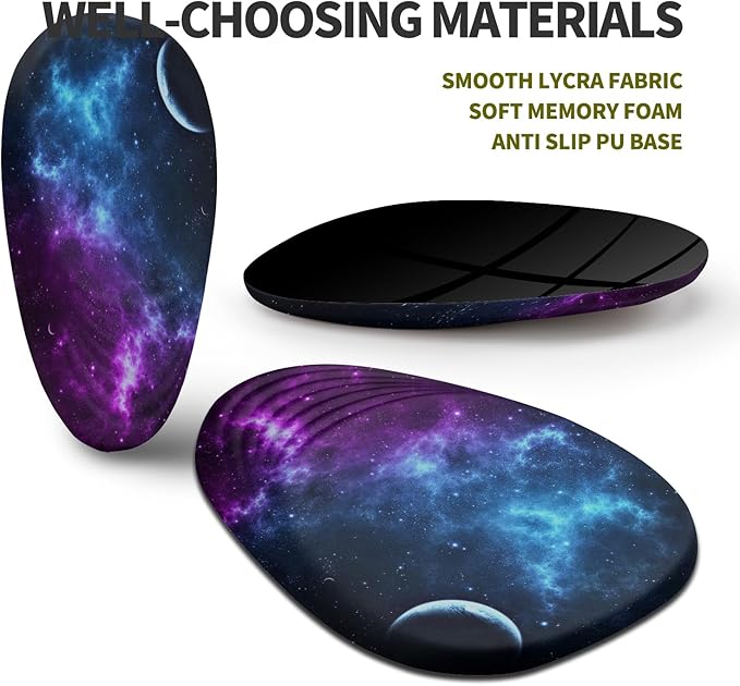 Hokafenle Ergonomic Mouse Pad Wrist Support, Terraced Slope Carpal Tunnel Wrist Pad for Mouse with Unibody Memory Foam, Wrist Rest Pain Relief Mousepad (Galaxy, 11.8x7.9 in)