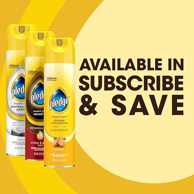 Pledge Enhancing Polish, Wood & Furniture Spray, Orange Scent, 9.7oz