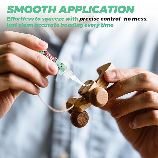 Super Glue Liquid Clear Glue for Wood Plastic Metal, Instant Superglue All Purpose Multipack Cyanoacrylate Adhesive Repair Ceramic Model Leather Rubber Glass Pottery, Strong Bonding Single Use