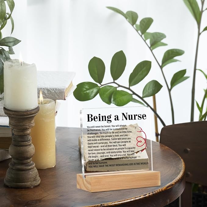 Nurse Graduation Gifts, Future New Nurse Gifts, Being a Nurse Clear Desk Decorative Sign Home Office Acrylic Decor