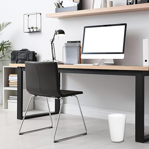 HOLDN’ STORAGE Small Trash Can - Set of 2 Open Top Waste Bin of 1.58 Gallon, Compact Waste Can Perfect for Bathroom, Kitchen, Office, Dorm - Durable Garbage Can - White