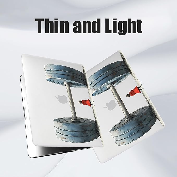 DTangLsm Compatible for MacBook Air 13 inch Case 2025 2024 2023 2022 M4 M3 M2 A3240 A3113 A2681, Smooth Plastic Hard Shell Protective Cover for MacBook Air 13.6 Laptop Case+Keyboard Cover, Big Barbell