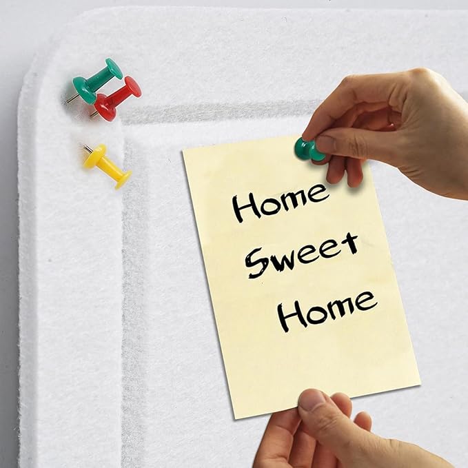 Large Bulletin Board, 48 X 36 inches Felt Board Notice Pin Board,4' x 3' Cork Board Alternative for Wall, Self-Adhesive Vision Board Mood Board Foldable Photo Board with 30 Pushpin-Warm White