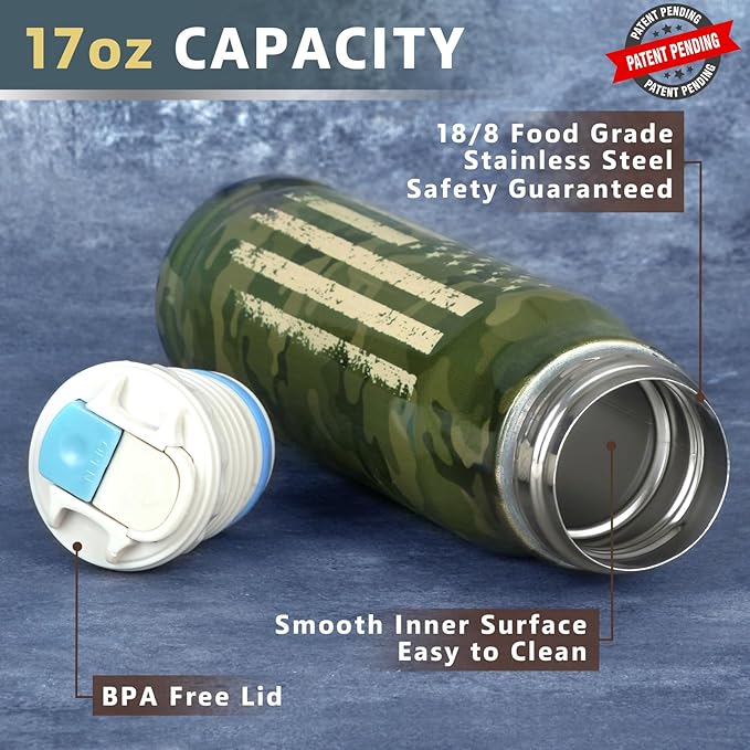 Birthday Gifts for Men Dad Him Adults Funny, 17 oz Camo Tumbler, Gifts for Dad Who Have Everything - Unique Anniversary Mens Presents for Boyfriend Husband, Camo Cup - Green