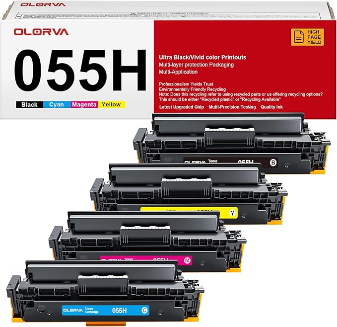 High Yield|055 Toner Cartridge Set MF743Cdw| Replacement for Canon 055 toner cartridge set Compatible with Canon Color ImageCLASS MF741Cdw MF743Cdw toner cartridges MF745Cdw MF746Cdw LBP664Cdw Printer