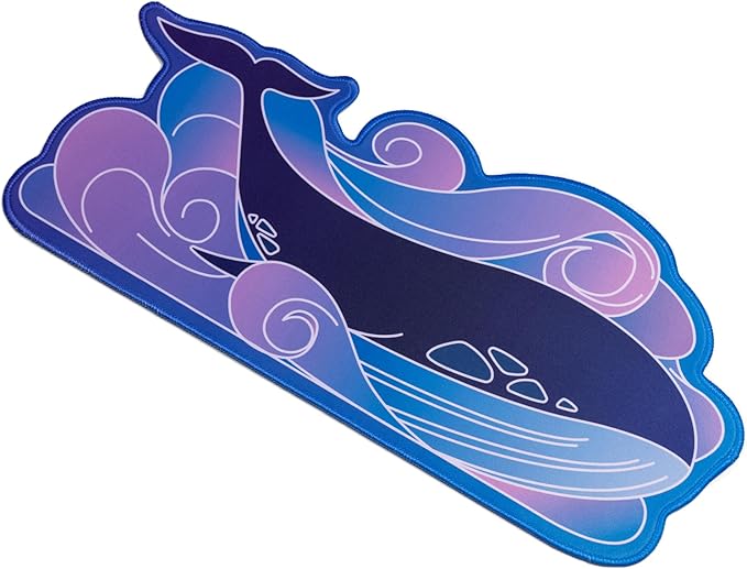 MELETRIX Unique Purple Whale Shape Mouse Pad, Extended Large Desk Mat for Keyboard and Mouse, Cute Funny Gaming Mousepad Keyboard Mat with Non-Slip Rubber Base for Office Home Desk Decor (Purple, S)