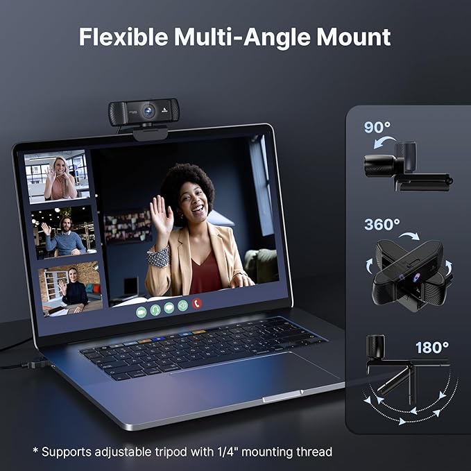 NexiGo 1080P 60FPS Webcam with Software Control and Microphone, AutoFocus, w/Privacy Cover, N680P Pro Computer Web Camera for Skype Zoom Teams, Mac PC Laptop Desktop