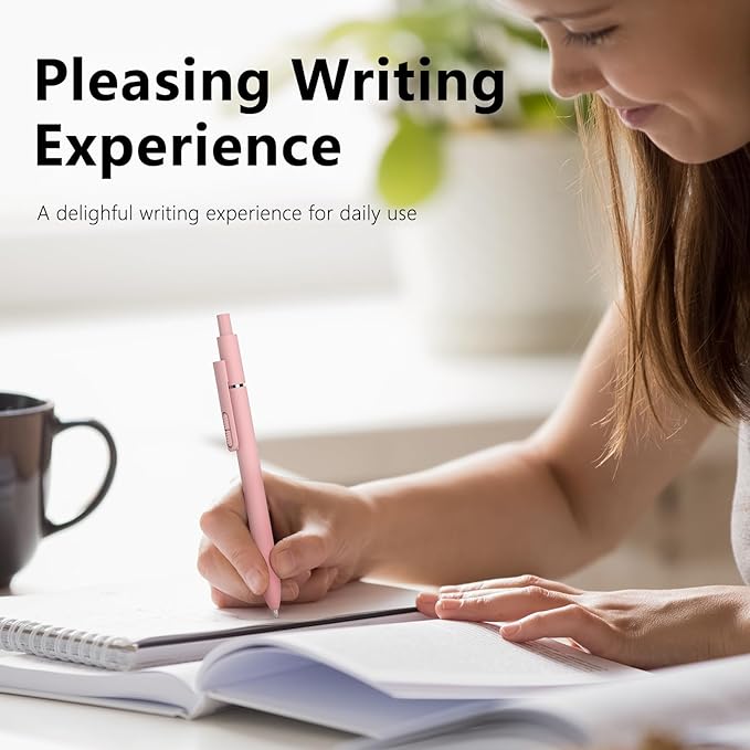 9 PCS Ballpoint Pens Black Ink, 1.0mm Medium Point Smooth Writing Ball Point Pens, High-end Long Lasting Retractable Pen for Home Office (6 Pens with 3 Refills)