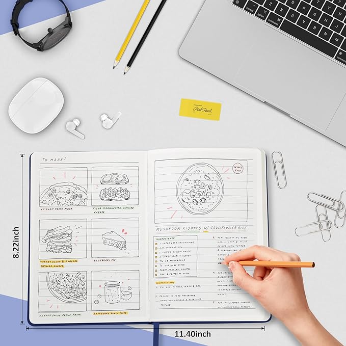 Lined Journal Notebook for Women Men, 200 Pages A5 Hardcover Leather Journals for Writing,Travel,School,Office,Work,Business,College Ruled Notebooks for Note Taking, Diary Notepad 5.7"×8.3"(Blue)