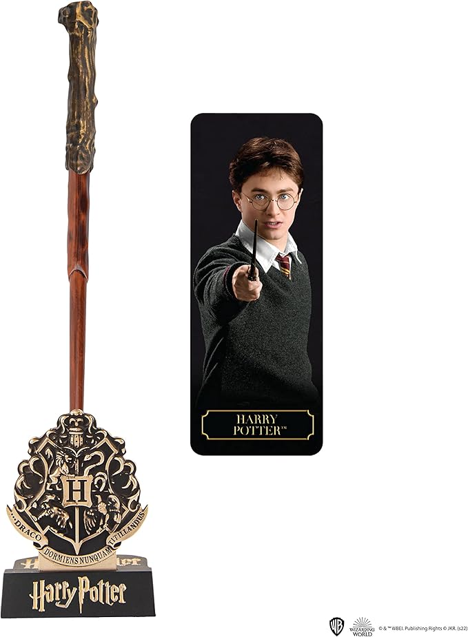 Cinereplicas Harry Potter - Harry Potter Wand Pen with Stand & Lenticular Bookmark - Official License
