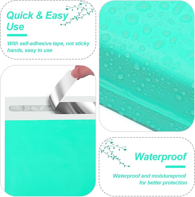 JinRuiKJ Thank You Poly Mailer 14.5x19 Inch 50 PCS, Shipping Bags for Clothing, Packaging Bags for Small Business, Strong Adhensive, Waterproof and Tear-Resistant Mailing Envelopes, Teal