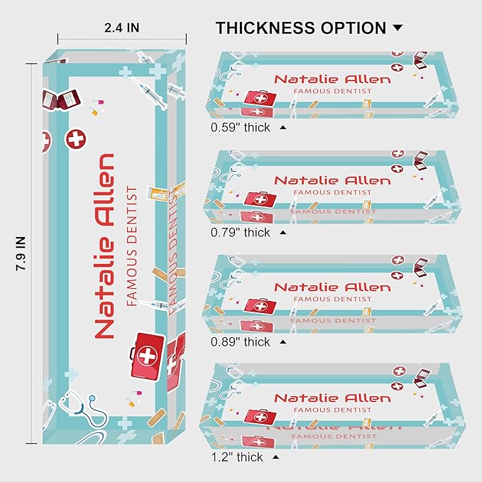 Custom Name Plate for Desk, Personalized Acrylic Office Name Sign with Name & Title, Elegant Desk Decor for Women Men, Employee Appreciation Gift (Doctor-Nurse-1)