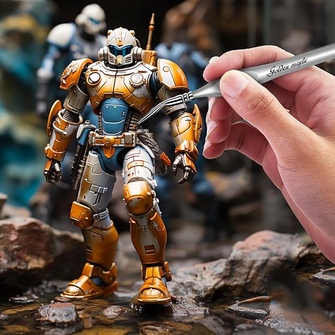 Golden Maple Detail Paint Brush Set, 15 PC Miniature Painting Brushes Kit Small Fine Paint Brush Set for Acrylic, Enamel, Watercolor, Oil, Model Painting