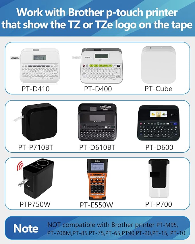 Weemay Compatible 3 Pack TZe-345 Replacement for Brother P-Touch Label Tape 18mm 0.7 White on Black 3/4 TZe TZ Tape TZ-345 TZ345 TZe345 for PT-D400AD PT-D610BT PT-D600 PT-D410 Printer, 0.7" x 26.2'