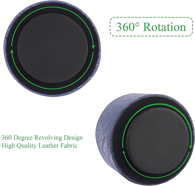 Hennaja Round Leather Art Supply Organizer,Remote Control Holder,360 Degree Spinning,Multi-Functional Pencil Holder,4 Compartments Desktop Stationary Organizer(1-Hill Blue)