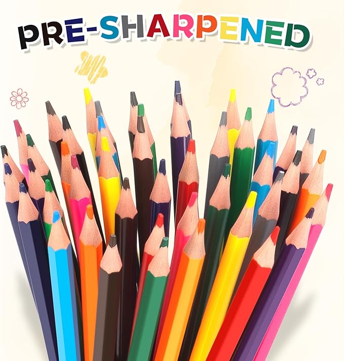 384 Count Colored Pencils Bulk, 16 Assorted Colors, Pre-sharpened Coloring Pencils Set for Kids and Adult, Teachers Essential Classroom Prizes, Back to School Supplies