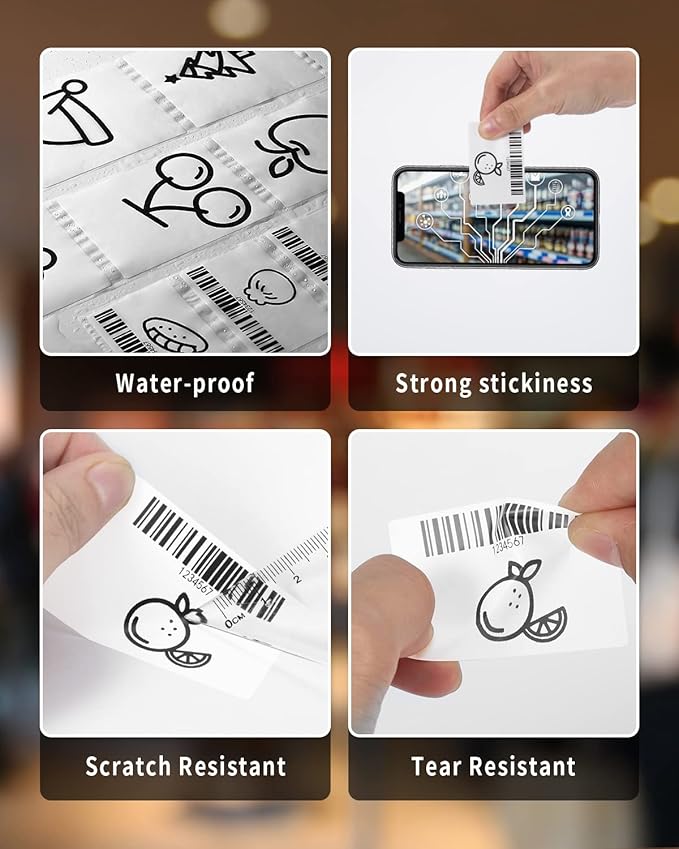 Phomemo 690 PCs Thermal Label - 1.57'' x 1.18'' (40x30mm) Labels Tape for M110/M220/M108/M250/M260/M120/M200/M221/M150/M160 Label Maker, Multipurpose Barcode Stickers, 230 Pcs/Roll