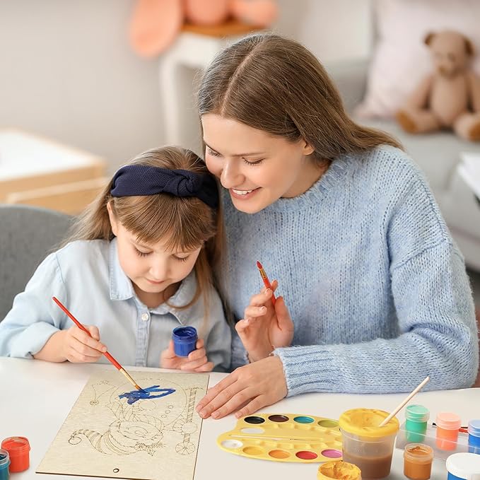 COCHIE 10 Pieces Large Christmas Unfinished Wood Crafts to Paint for Adults and Kids, Bulk Winter Predrilled Wooden Ornaments for Painting, Xmas Tree Truck Paintable Wood Slices Craft Supplies