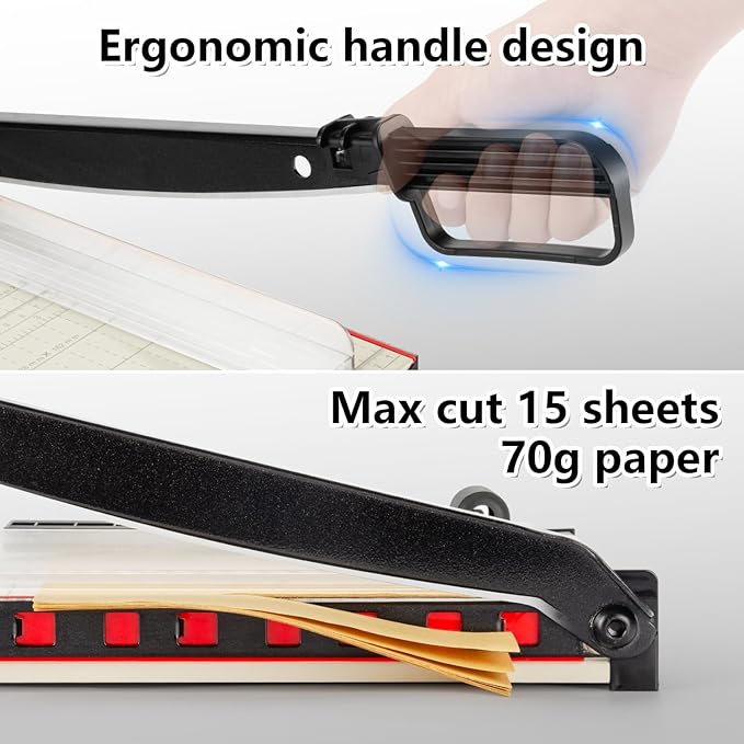 WORKLION Guillotine Paper Cutter A4 – Heavy Duty Paper Trimmer with Safety Guard,15 Sheets Capacity, Precision Guillotine Cutter for Cutting Paper, Card,Photos,Vinyl and More with Ease.