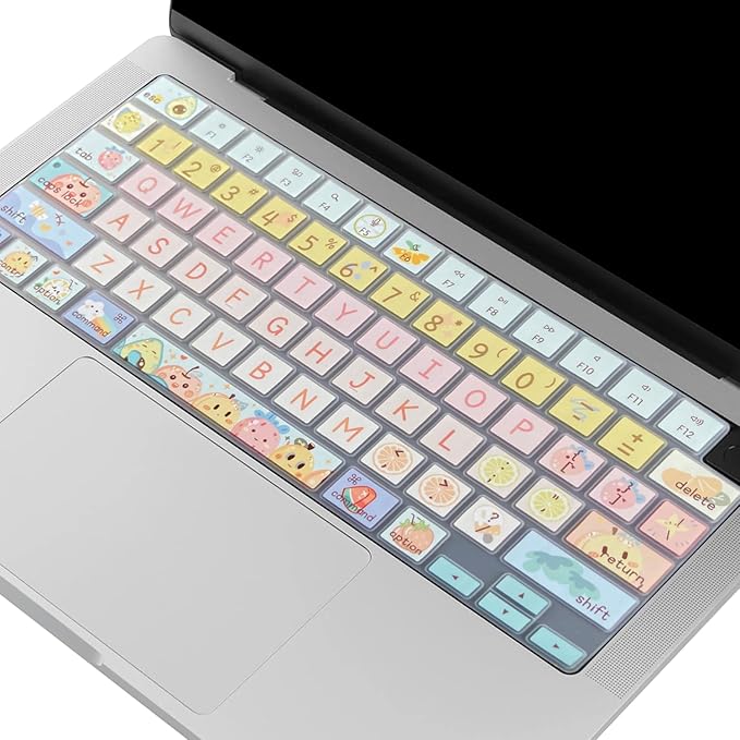 Keyboard Cover Skin for 2021-2024 MacBook Pro 14/16 (A2442 A2485 A3112 A3401 A3403 A2992 A2779 A2780 A2991 A2918 M1/M2/M3 M4) &MacBook Air 13.6''/15'' (A2681 A3113 A2941 A3114),Cute Fruits