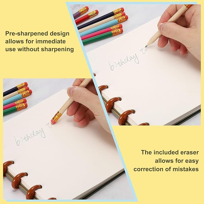 MECCANIXITY Golf Pencils with Erasers, 4" HB Mini Half Pencils Pre Sharpened Small Pens for Wedding Bridal Shower Game Office Writing Drawing(Rose Red, Pack of 20)