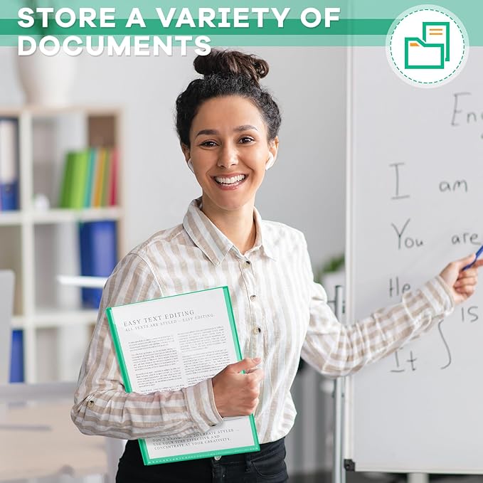 Henoyso 72 Pcs Plastic Folders with Clear Front Pocket and 3 Prong Take Home Plastic 2 Pocket Folder Back to School for Students Parent Teacher Communication for School Office (Green)