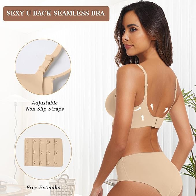 OEAK Womens Wireless Bras Comfortable Push Up Bra No Underwire Bra Full Support Lift Bralette Everyday Seamless Tshirt Bras