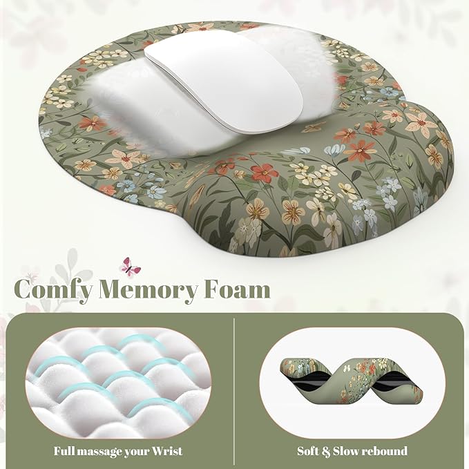 iLeadon Desk Mat Set, Desk Mat with Wrist Support Stitched Edges, Large Mouse Pad with Wrist Rest, Mouse Pad for Computer Keyboard Home Office Women (Green)