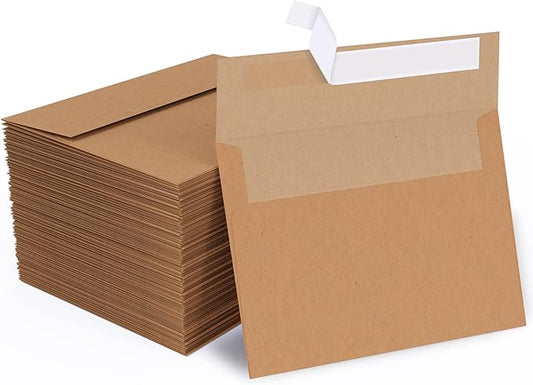A7 Brown Kraft Envelopes Self Seal for Invitations 1000 Pack, 120 GSM Goefun 5x7 Mailing Envelopes Printable for Weddings, RSVP, Birthday, Photos, Documents and DIY Cards