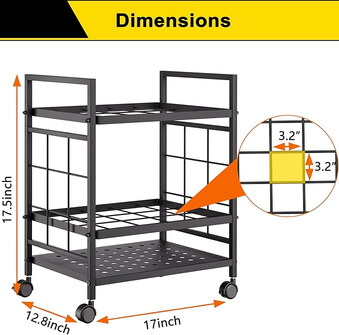 Blueprint Storage Rack, Blueprint Holder with Wheels, Used for Storing Blueprint/Carpet/Map/Poster/Architectural Construction Plan, 20 Slots(3.2" x 3.2"), Silent wheel for Home, Office, School(Black)