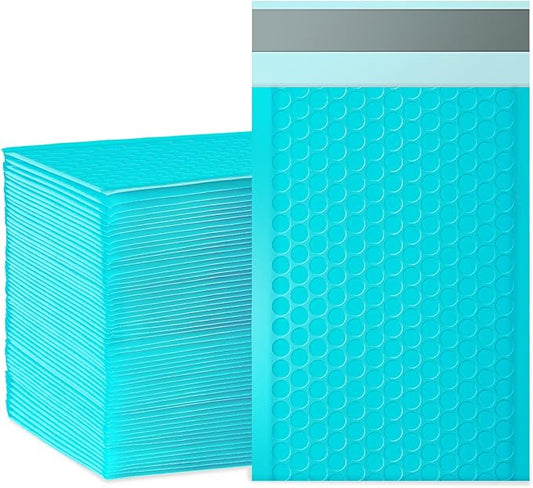 packbabol Bubble Mailers, 4x7 Inch Padded Bubble Mailers Pack of 50 Bubble Envelopes Opaque Self Seal Adhesive Waterproof Bags for Shipping and Packaging (Teal, 4x7-50)