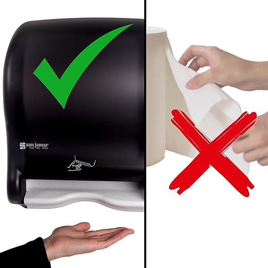 San Jamar Classic Smart Essence Plastic Paper Towel Dispenser, Towel Dispenser for Bathroom, 10 X 14.5 X 12.5 Inches, Black Pearl