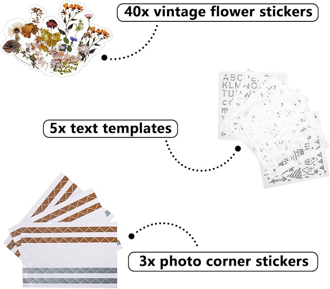 Vienrose 8x8 Inch Scrapbook DIY Small Hardcover Kraft White Pages Scrapbook Photo Album Linen Cover Scrap Book Photo Albums Scrapbooking Supplies Kit for Couple Family Wedding Travel Black