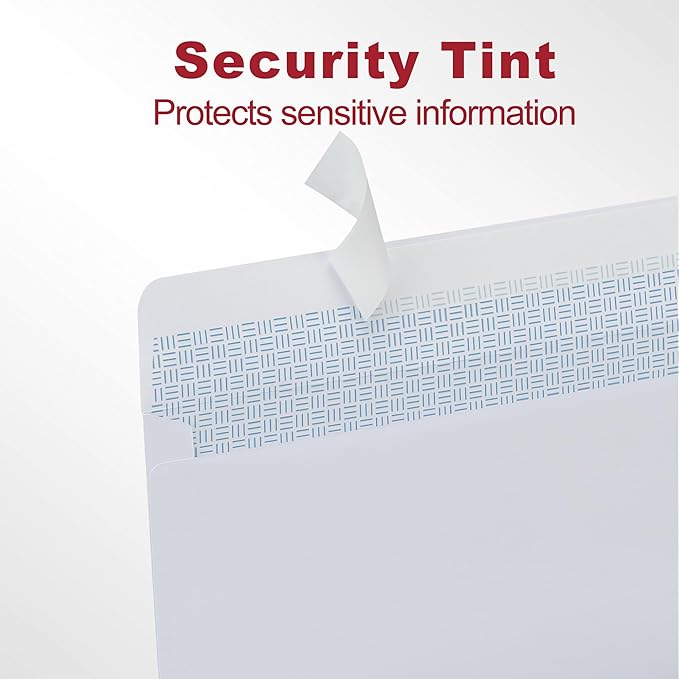 Zzrywuty #10 Letter Size Mailing Envelopes for Business, 60pcs Self Seal Windowless Security Envelopes 4-1/8 x 9-1/2 Inch White 24LB Paper