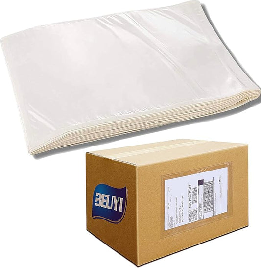 BEUYI 2.5 Mil Premium 7"x10" Clear Adhesive Shipping Label Pouches, Packing List Envelopes, Sturdy Plastic Shipping Documents Sleeves/Protector (100 Pack)