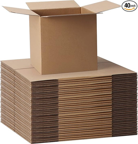 CRUGLA 40 Packs Shipping Boxes 6x6x6, Corrugated Cardboard Brown Mailing Box Bulk for Packing