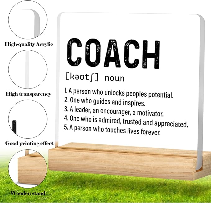 Best Coach Gift, Appreciation Gifts for Coaches, Retirement Gifts for Coaches, Coach Definition Acrylic Desk Sign Decor