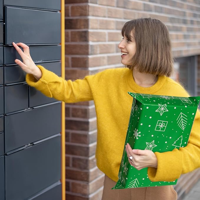 Poly Mailers 14.5x19 Inch 50 Pcs - Christmas printed Shipping Bags, 2.4mil Thickness, Waterproof and Tear Resistant Mailing Envelopes, Self-Sealing Packaging Bags for Small Business