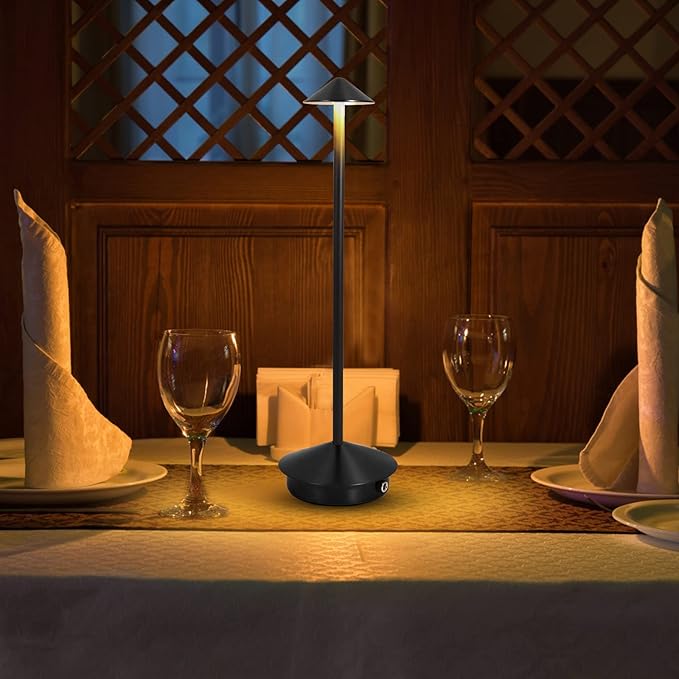 Cordless Table Lamp, Portable Led Desk Lamp 6000mAh Battery Operated Table Lamp, Mordern Rechargeable Night Light in Aluminum, Dimmable Table Light for Indoor Outdoor