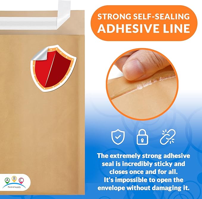 ABC PACK & SUPPLY Brown Kraft Bubble Mailer Envelopes, 7.25 x 11 Inches. 400 Pack Mail Padded Envelopes Self Seal. Kraft Bubble Mailers. Tear-Resistant Mailing Envelope Padded. Sturdy Paper Mailer