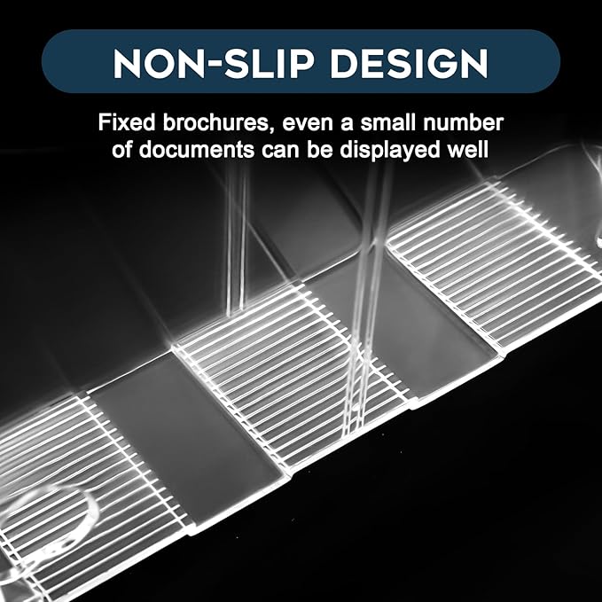 Acrylic Brochure Holder 8.5x11 Inches Slant Back Design, Clear Display Stand, Plastic Table Stand Sign Holder,Pamphlet Holder Flyer Holder, Acrylic Display Stand,for Office, Home, Store, 2 Pack