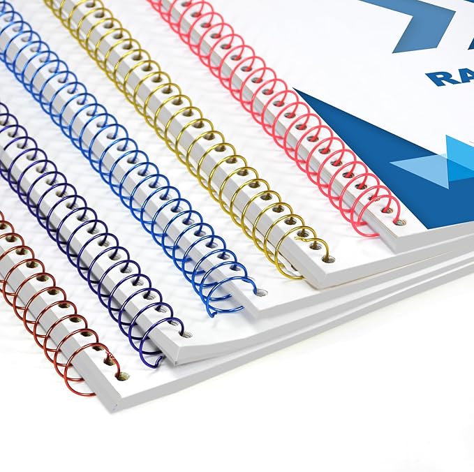 RAYSON 7.9mm Spiral Wire Coil Binding, 3:1 Pitch, 5/16" Metal Coils Spiral Binding 40 Sheets Capacity, Multicolor & Pack of 100