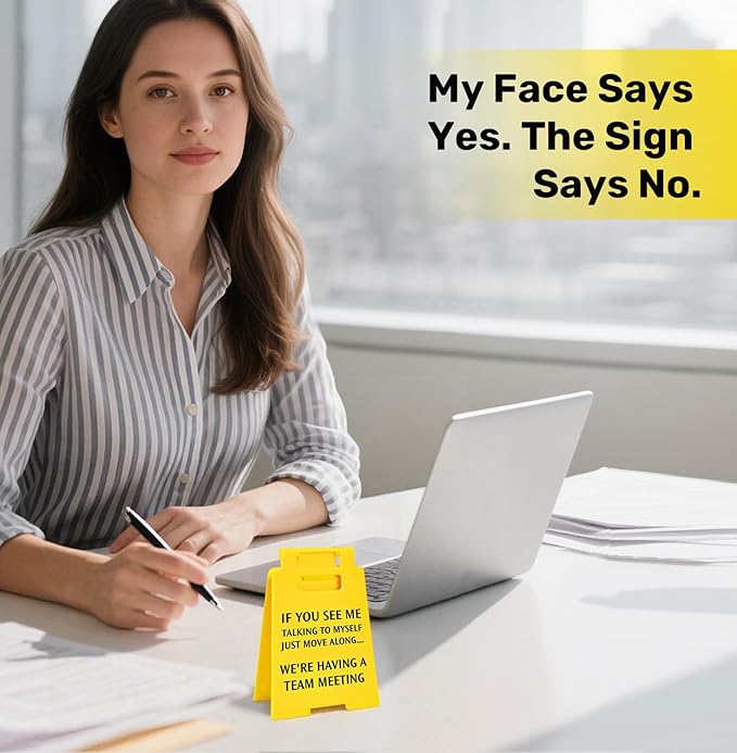 Funny Office Desk Decor Sign for Coworker, Funny Office Accessories for Work, Cubicle Decor Birthday Gifts for Boss Coworkers Men Women Boss Lady Manager Teammates Employees, Cubicle Decorations