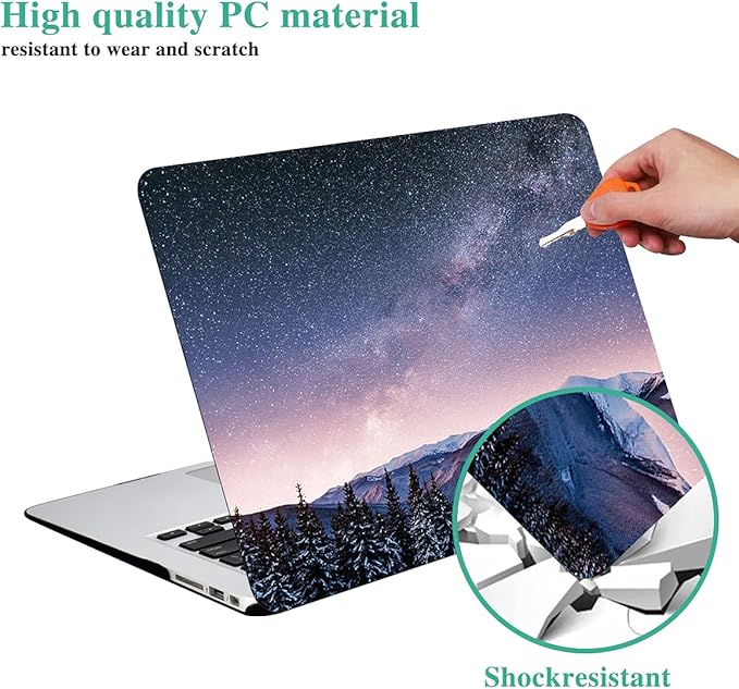 DTangLsm Compatible for M4 MacBook Air 13.6 inch Case 2025 2024-2022 Release M4 A3240 M3 A3113 M2 A2681, Slim Plastic Hard Shell Protective Case&Keyboard Cover for MacBook Air M4 13 inch, Night View