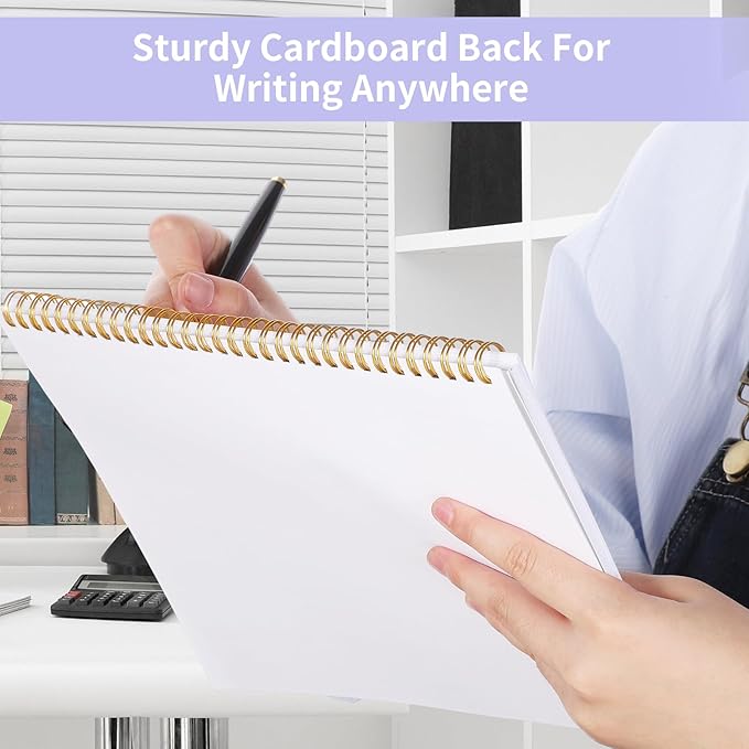 Weekly To Do List Notepad with 52 Undated Sheets, 8.5"×11" Weekly Desk Planner Undated Weekly Planner with Spiral Bound for Women & Man Home School and Work, Purple