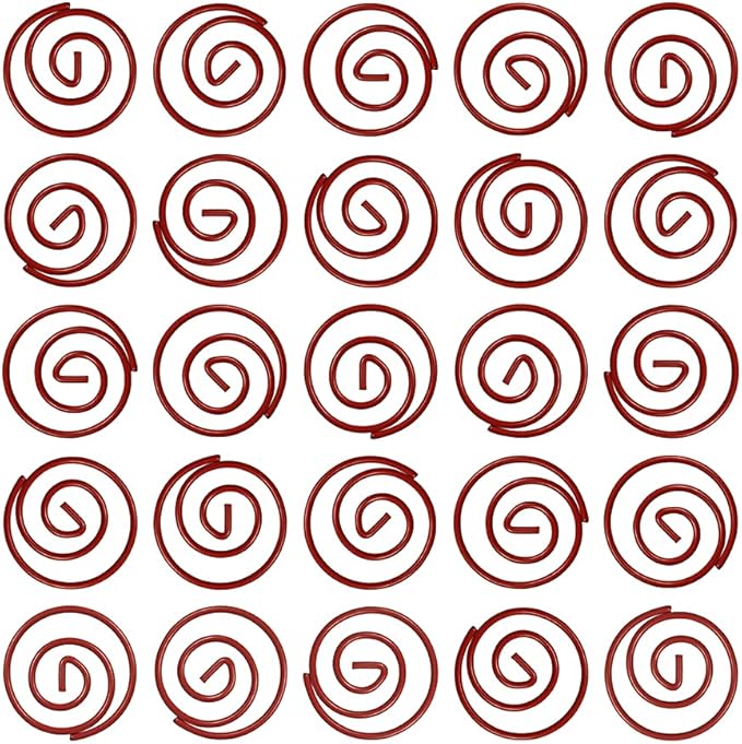 JAM PAPER Circular Paper Clips - Round Paperclips - Red - 50/Pack