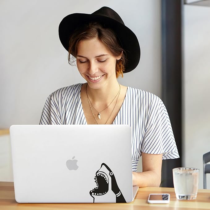 Cute Animal Print Case for MacBook Air 13 inch 2025-2022 M4 A3240 M3 A3113 M2 A2681,for Mac Air13 M4 Sturdy Pattern Plastic Clear Hard Shell&Keyboard Cover for MacBook Air13.6 Case,Cute Shark