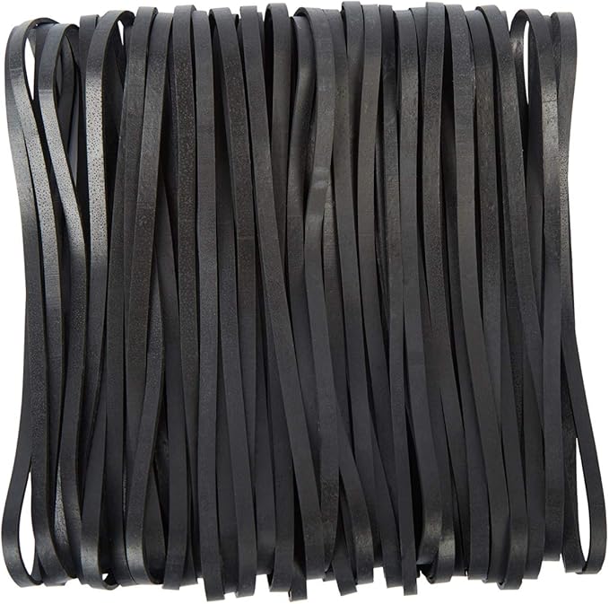 AMUU Rubber Bands Large Black 50 Pack 8inches Rubbers Bands for Trash Cans Elastic Rubber Bands for Office Supplies Folders Cat Litter Box